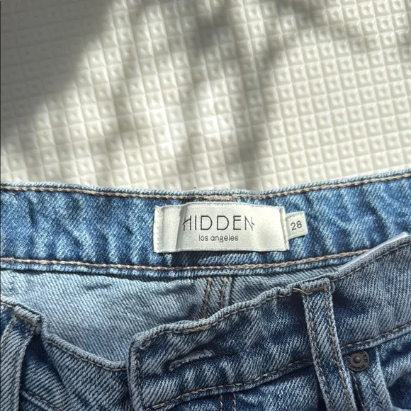 Hidden- Blue Flare Wide Leg Distressed Jeans - Picture 2 of 10